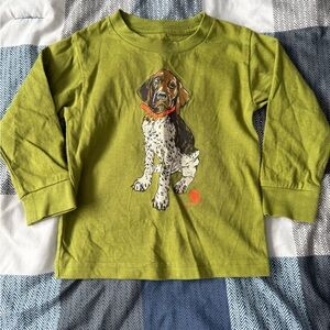 Carhartt Olive Kids Long Sleeve Shirt with Dog Graphic